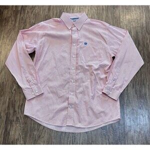 CINCH Button Down Shirt Mens M Red Pinstripe Western Casual Dress Cowboy
